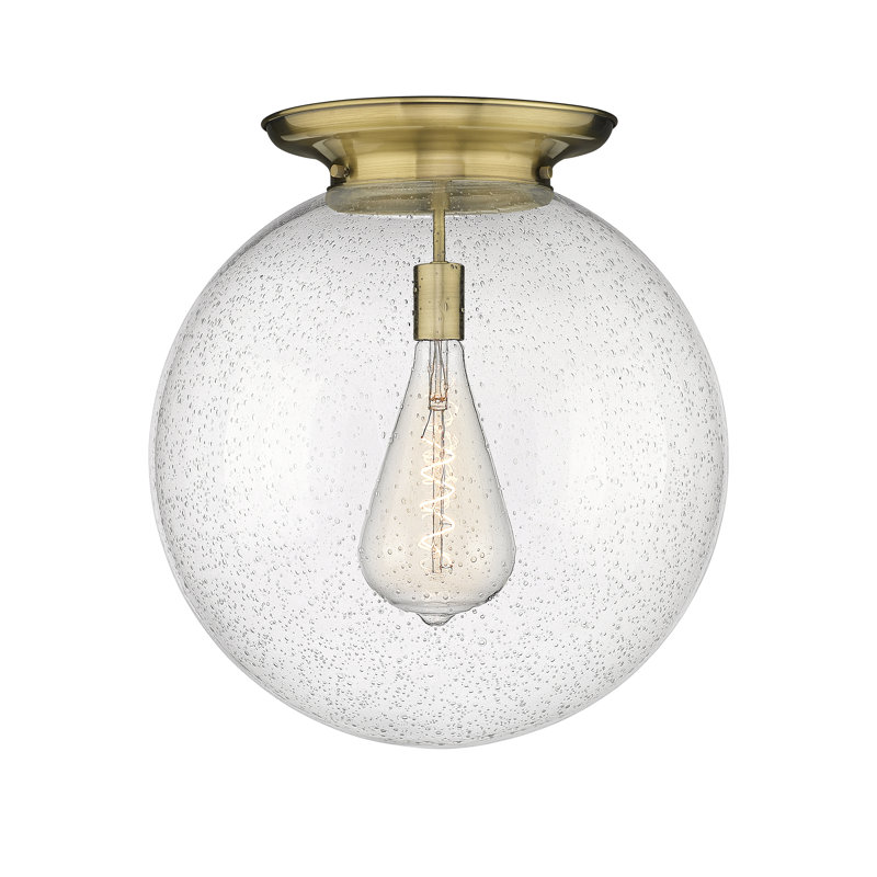 Plafonnier encastré 16 lumières 1 lumière Alfonsa, Laiton antique, H 19,25 po x l 17,75 po x P 17,75 po, Bullé