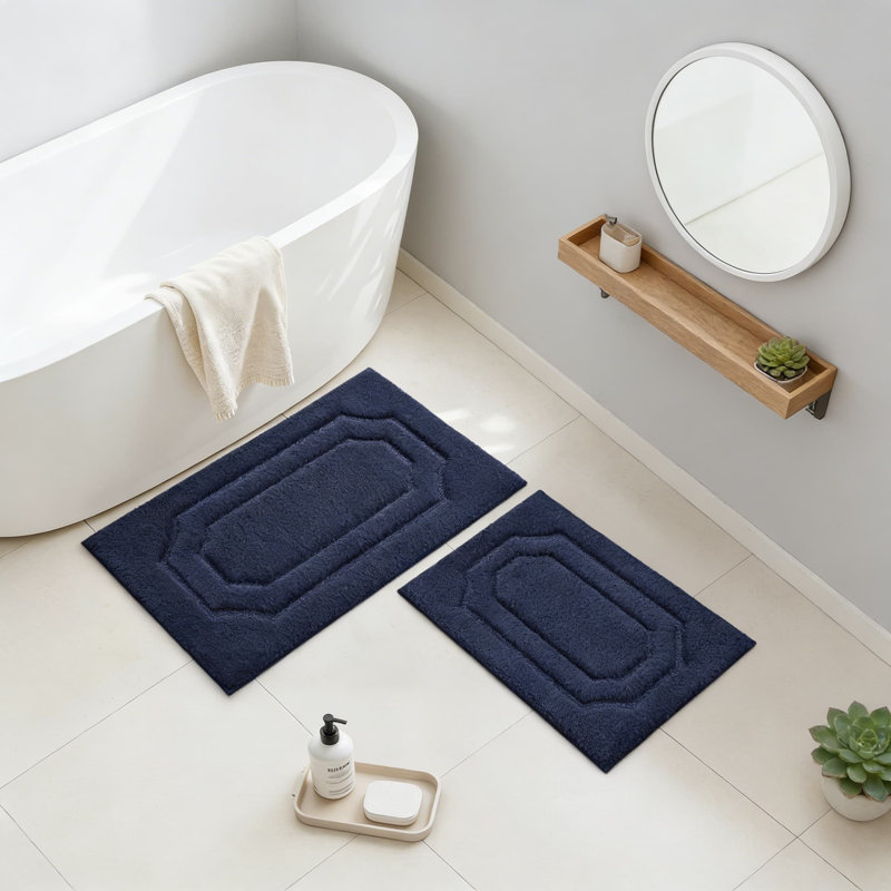 Ensemble de tapis de salle de bain en microfibre de qualité supérieure, tapis de bain 2 pièces ultra doux et absorbant avec envers antidérapant pour une sécurité et un séchage rapide