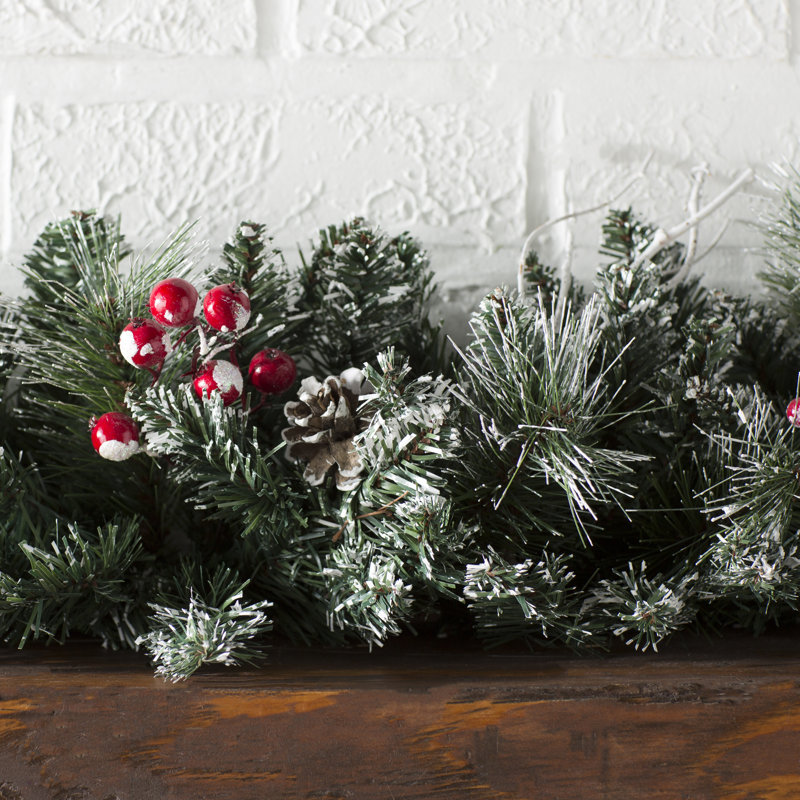 Snow Tipped Pine 108'' in. Faux Pine Garland