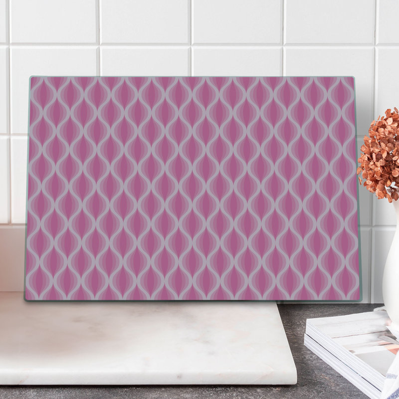Planche à découper Ambesonne rose et blanc grande taille Pastel Ogee Line rose pâle rose et blanc