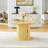 Modern 47" To 63" Expandable Round-To-Oval Dining Table With Fluted Pedestal Storage Cabinet And Reinforced Metal Frame-972698877