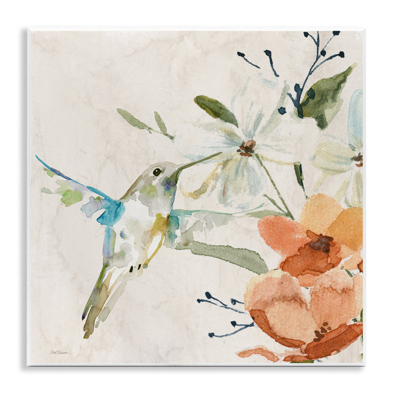 "Soft Florals & Hummingbird", art mural par Carol Robinson