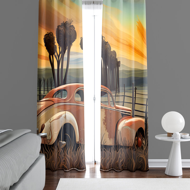 Bensky Semi Sheer Curtain Pair, 20" W x 52" L