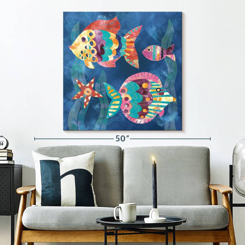 Ashelle Boho Reef Fish II, H 33 po x l 33 po