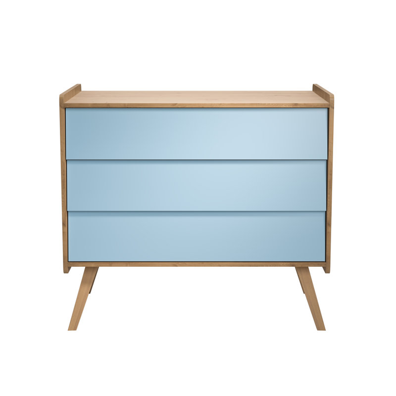 Antoine Changing Table, Oak/Light Blue