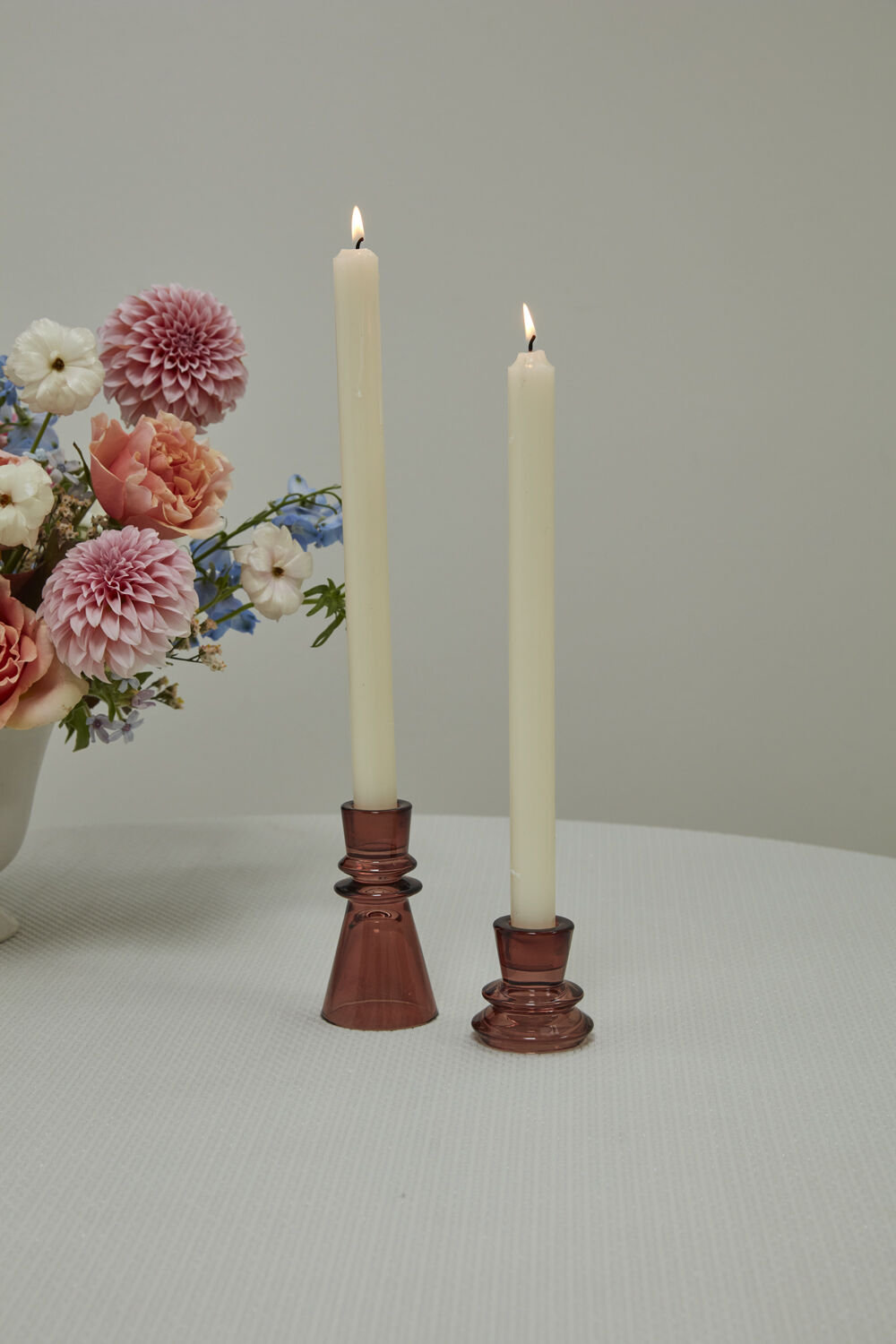 Glass Candlestick Holder