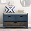 Banc de rangement avec 2 tiroirs bien rangés et bac amovible de couleur marine