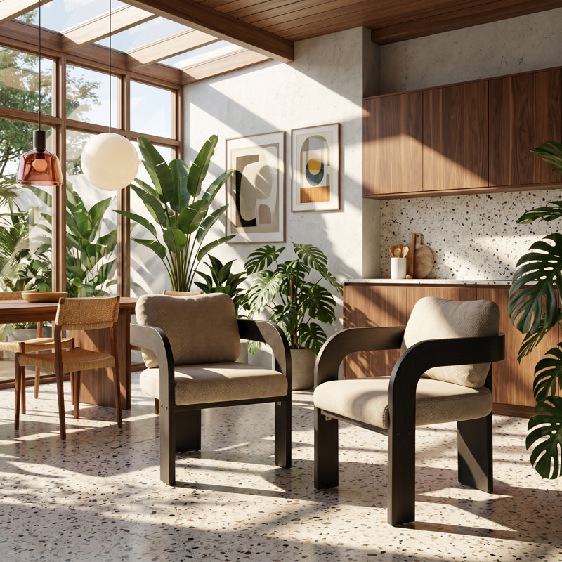 Ensemble de chaises de salle à manger avec structure en bois d'hévéa massif de l 24 po x P 24,5 po x H 30,75 po Christopher Knight Home (ensemble de 2)