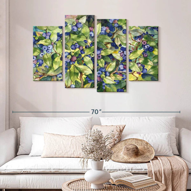 Bleuets de la forêt de Yarlin, H 32 po x l 52 po