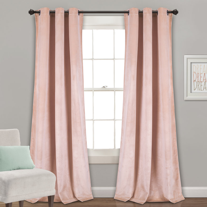 Room Darkening Curtain Pair, 96.5cm W x 213cm L, Blush
