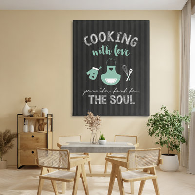 Food For Soul Black Canvas, design by Lettered and Lined
