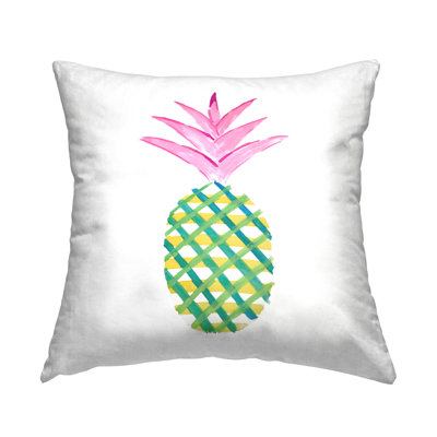 Design de coussin décoratif à imprimé tropical ananas écossais par Julie DeRice