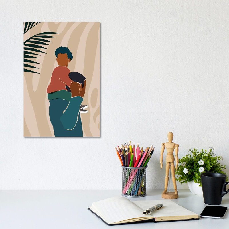 Father Son Duo by Domonique Brown - Print on Canvas, Wrapped Canvas, 20.32 cm H x 30.48 cm W