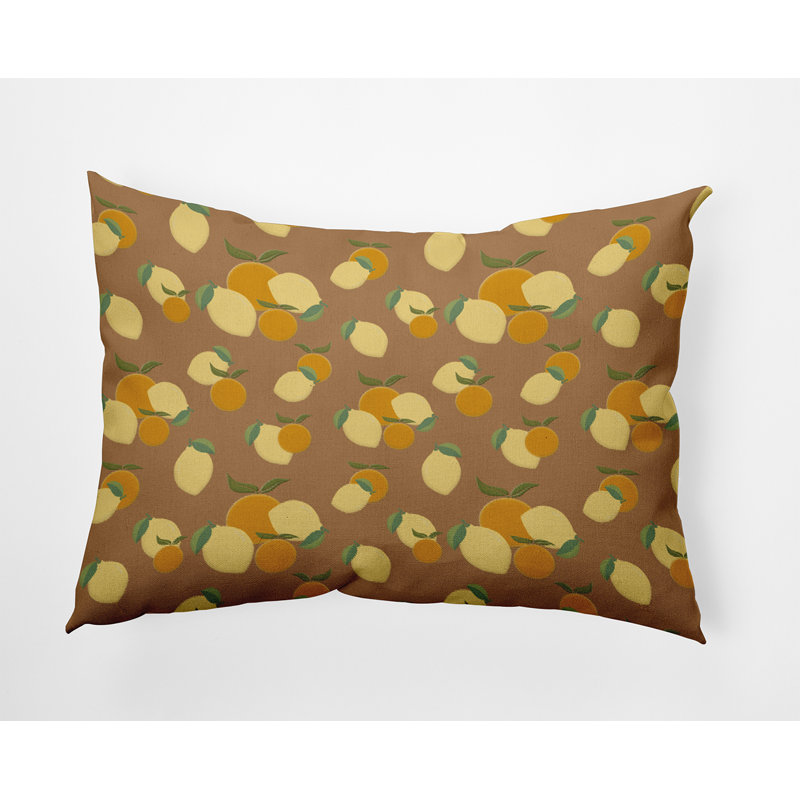 Reversible Throw Pillow, Peanut/Light Yellow/Orange