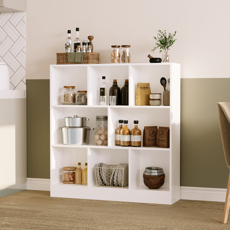 Bibliothèque cubique H 40,9 "Binegar, H 41 po x l 40 po x P 9,4 po, Blanc