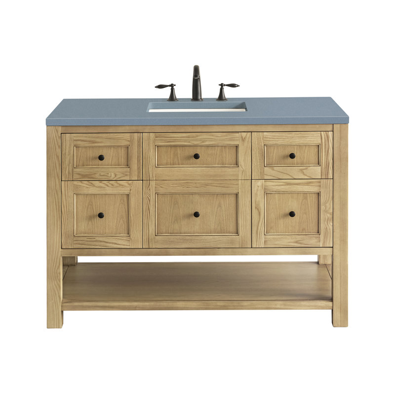 Breckenridge 48 in. Single Vanity, Light Natural Oak, Cala Blue, 8" Widespread