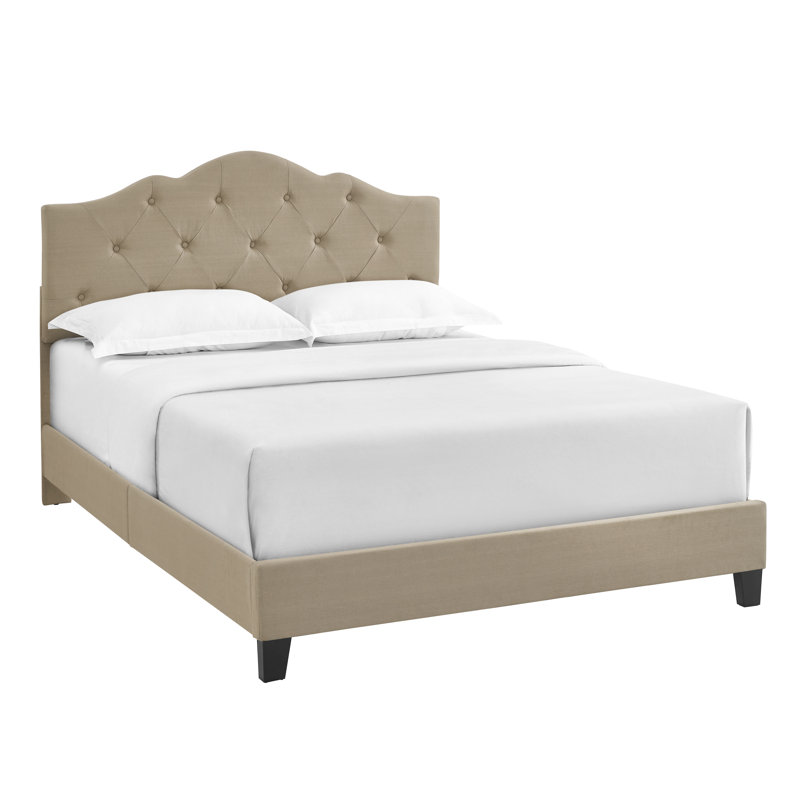 Lit tapissier standard Aquino, Très grand, Gris chaleureux