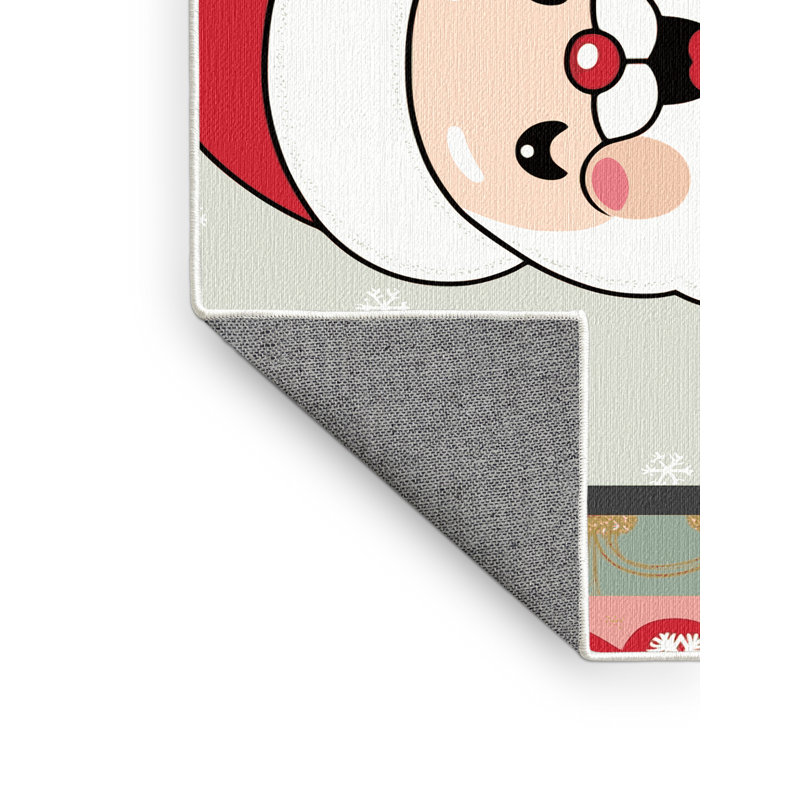 Tapis de vacances d'hiver de Noël lavable The Holiday Aisle®, Rectangle 7 pi x 9 pi