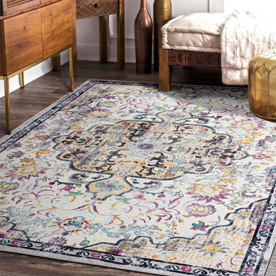 Tapis rectangulaire Andrie avec envers antidérapant