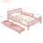 Full Size Pink Wood Platform Bed With Secure Guardrails And Handy Storage Options Practical Uses-73859969-73860029