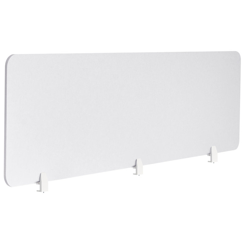 Desk Screen WALLY Green, 50cm H x 180cm W x 1cm D, White