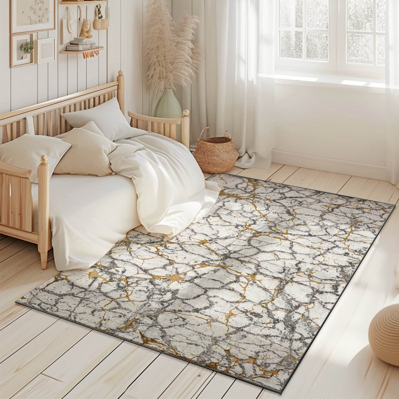 Abstract Flow Tabernash Rug Contemporary Modern Carpet For Living Room, Rectangle 5'3" x 7'7"