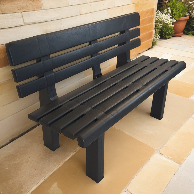 Arban Plastic Outdoor Bench, Black