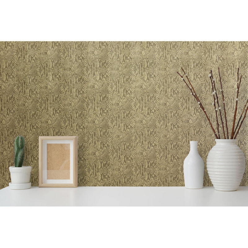 Celyna, papier peint lavable traditionnel / moderne de 27 po X 27 pi, environ 60,75 pieds carrés, Or