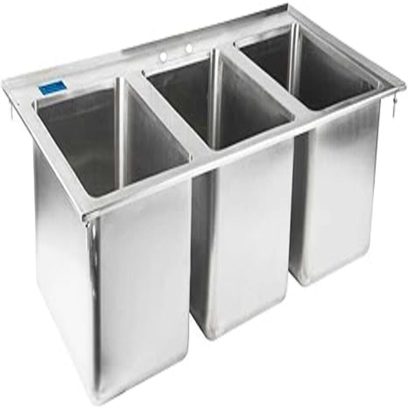 37'' L Triple Bowl Stainless Steel Kitchen Sink