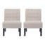Ensemble de 2 fauteuils de chambre beige capitonnés