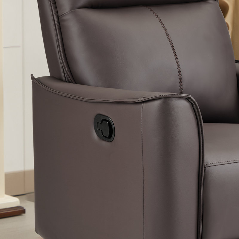 Siège de cinéma inclinable 31,5 po, Cuir végétalien brun chocolat