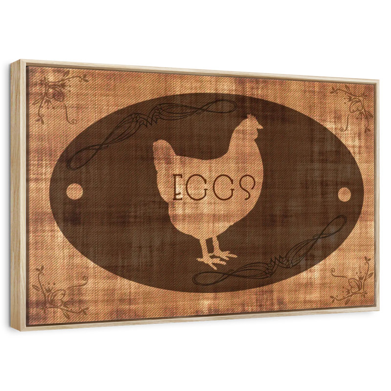 Œufs de ferme, Cadre flottant en bois naturel, 46 po x 31 po