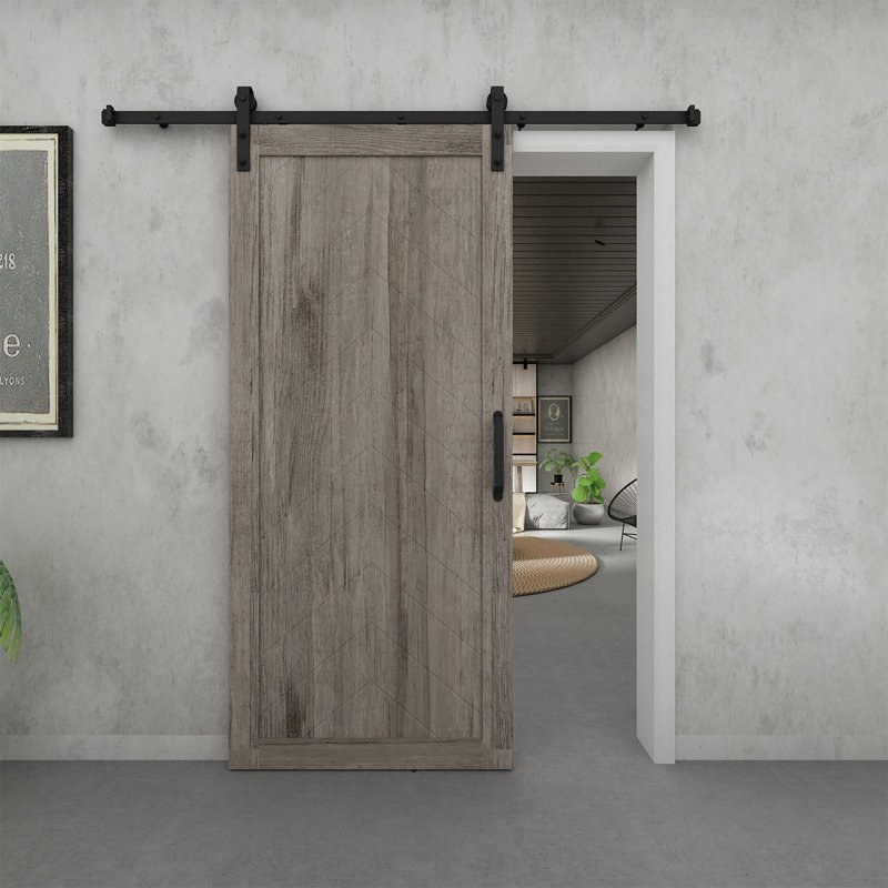 Porte standard en bois lambrissé et PVC / vinyle massif, Gris