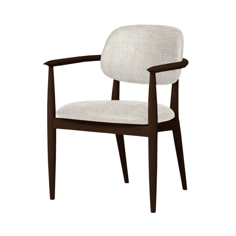 Chaise Slow de Space Copenhagen, Chêne brun foncé, L493 Avoine Sanfor 0003