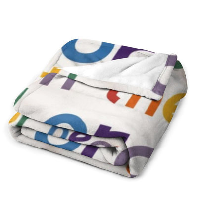 Trust Lord Rainbow Luxury Flannel Throw Blanket, Soft Warm Fuzzy Blanket for Living Room Sofa Bed Home Decor
