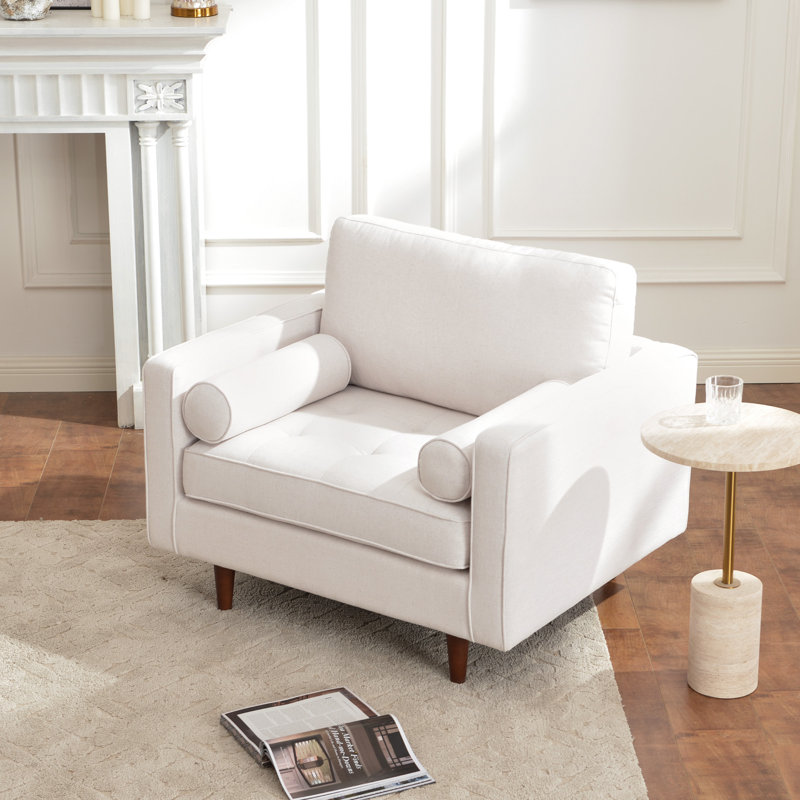Fauteuil rembourré 42 po Geo, Lin ivoire