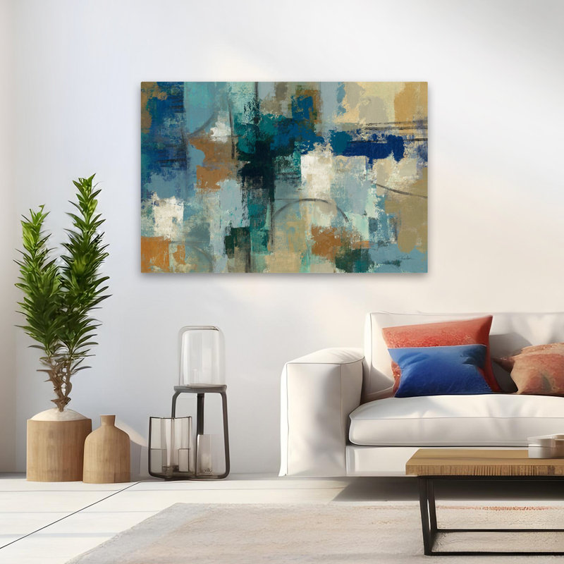 Contemporary Jasper Lagoon, H 48 po x l 32 po