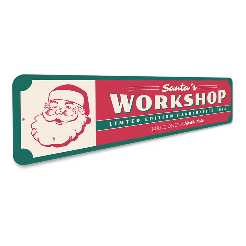 Enseigne du père Noël, H 6 po x l 24 po x P 0,06 po