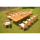 Poar Outdoor 11 - Piece Teak Dining Set