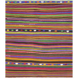 One-of-a-Kind Hand-Knotted 1960s 5'2" x 5'10" Wool Area Rug in Purple/Blue/Green