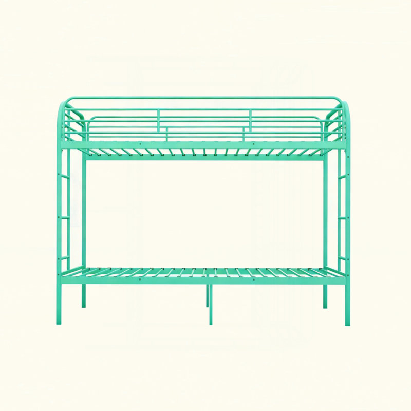 Metal Bunk Bed, Heavy Duty Bunk Beds With 2 Ladders And Full-Length Guardrai,Iron Bed For School, Bedroom Easy Assemble
