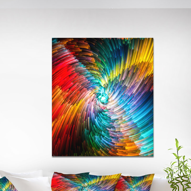 « virtual tournante », reproduction d’impression sur toile tendue contemporaine, H 40 po x l 30 po x P 1,5 po