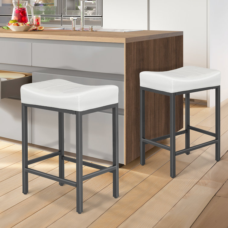 Triplehorn Backless Bar Stools Counter Stools with Upholstered Seat