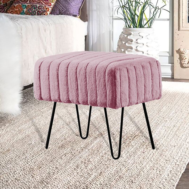 Repose-pieds standard rectangulaire de 19 po de largeur Defranco, Similifourrure Polignac