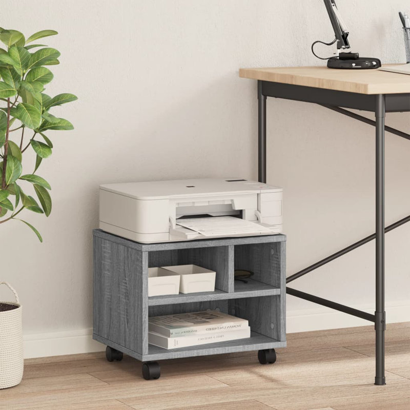 Printer Stand, 34.5cm H x 41cm W x 32cm D, Grey Sonoma