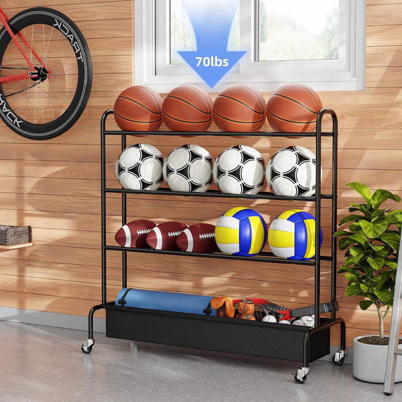Support de sport à 4 niveaux avec sac en tissu pour boules de bowling