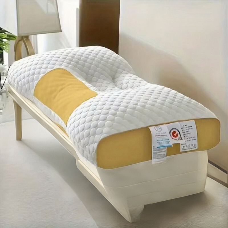 YBZ 3D Knitted Cotton Massage Pillow -Yellow(1Pack), Yellow/White, Single