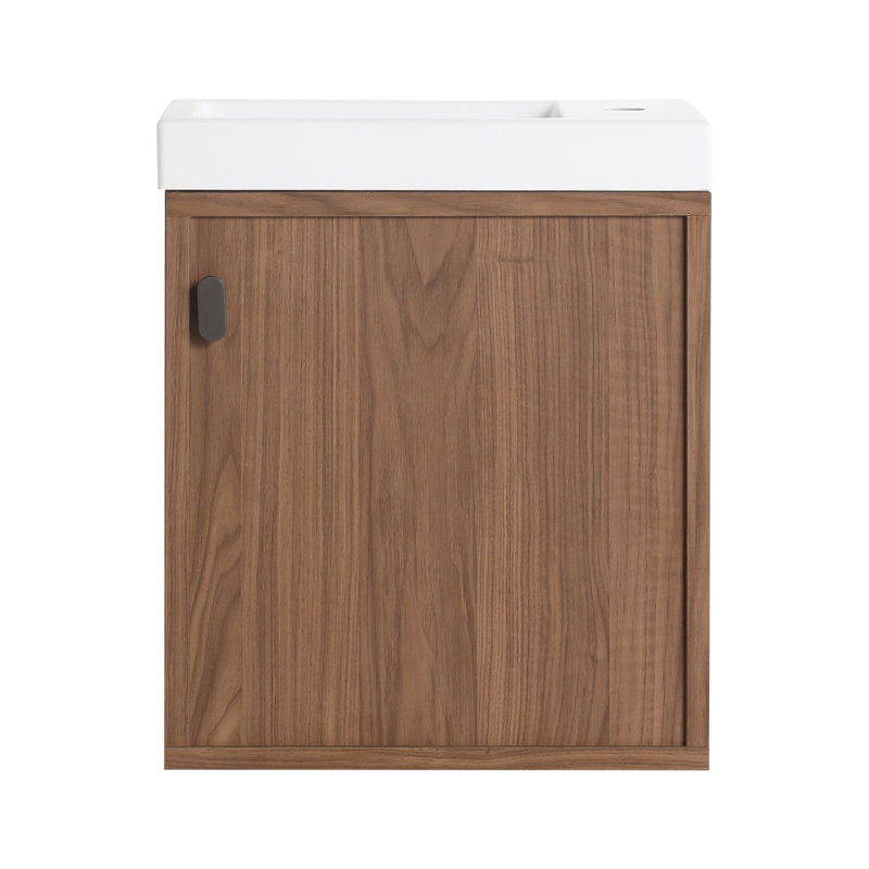 Bathroom Vanity with Top, Natural Walnut