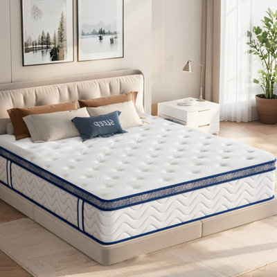 Grand matelas hybride 12 po - Ressorts ensachés individuellement, mi-ferme, hypoallergénique pour la chambre à coucher