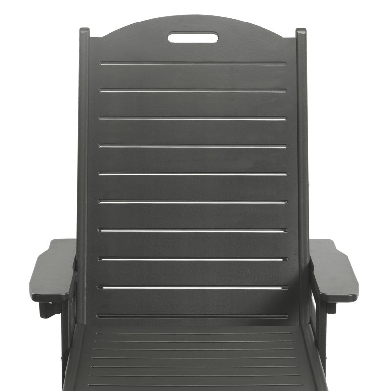 Brighton Outdoor Poly Reclining Chaise Lounge With Wheels & Cup Holder (Set Of 2), Gray, 2